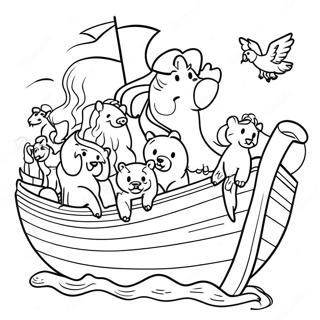 Colorful Animals On Noah S Ark Coloring Page 2712-2273