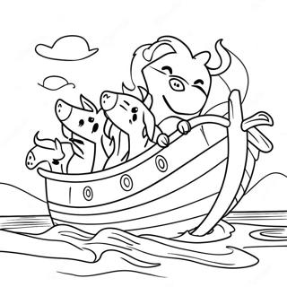 Colorful Animals On Noah S Ark Coloring Page 2712-2276