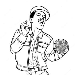 Bruno Mars Singing On Stage Coloring Page 27164-21937