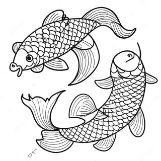 Koi Fish Swimming In A Pond Coloring Page 27193-21955