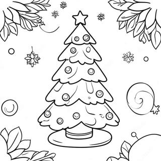 Aesthetic Christmas Tree Coloring Page 27203-21966