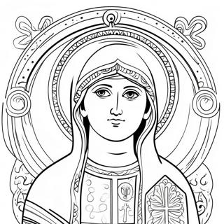 Beautiful Orthodox Icon Coloring Page 27214-21979