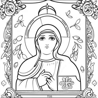 Beautiful Orthodox Icon Coloring Page 27214-21980