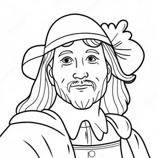 Easy Pilgrim Coloring Pages