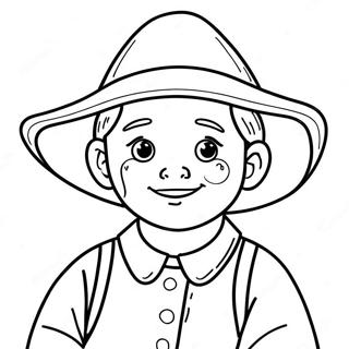 Cute Pilgrim Boy Coloring Page 27224-21985