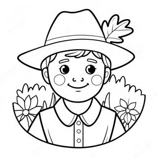 Cute Pilgrim Boy Coloring Page 27224-21987