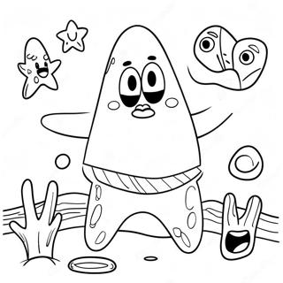 Funny Patrick Star With Friends Coloring Page 2722-2282