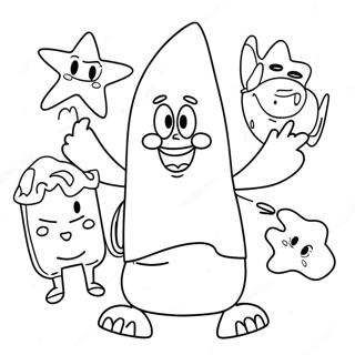 Funny Patrick Star With Friends Coloring Page 2722-2284