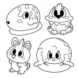 Cute Oval Animals Coloring Page 27254-22007