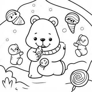 Cute Gummy Bears In A Candy Land Coloring Page 27264-22018