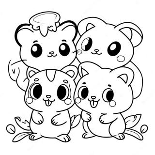 Cute Hamtaro With Friends Coloring Page 27284-22034