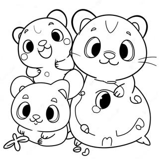 Cute Hamtaro With Friends Coloring Page 27284-22035