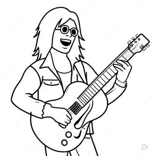 Rock Star Playing Guitar Coloring Page 27294-22041