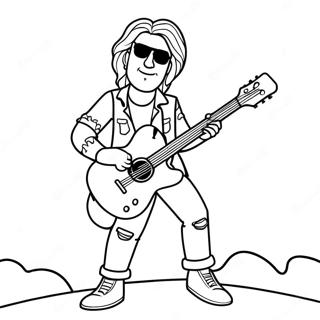 Rock Star Playing Guitar Coloring Page 27294-22042