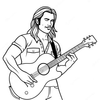 Rock Star Playing Guitar Coloring Page 27294-22044