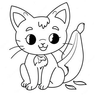 Banana Cat Coloring Pages