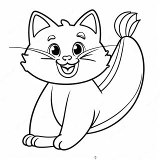 Playful Banana Cat Coloring Page 27324-22065