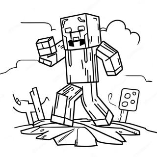 Minecraft Zombie Coloring Pages