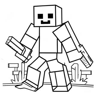 Minecraft Zombie Coloring Page 27383-22106