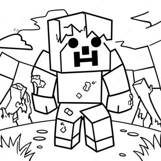 Minecraft Zombie Coloring Page 27383-22108