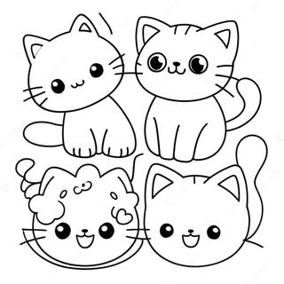 Kawaii Cats Coloring Pages