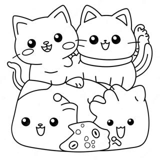 Kawaii Cats Coloring Page 27453-22159