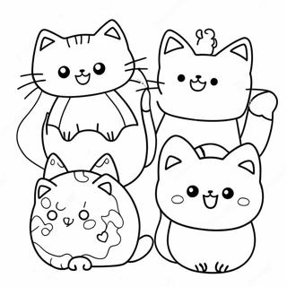 Kawaii Cats Coloring Page 27453-22160