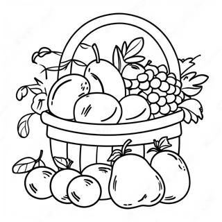 Colorful Shavuot Basket Of Fruits Coloring Page 27474-22175