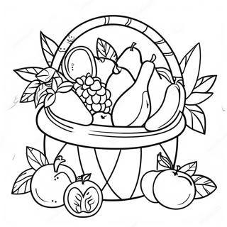 Colorful Shavuot Basket Of Fruits Coloring Page 27474-22176