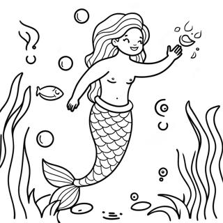 Colorful Merman Underwater Scene Coloring Page 27494-22198