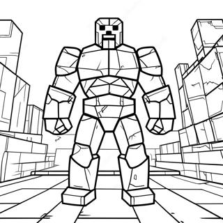 Iron Golem Minecraft Coloring Pages