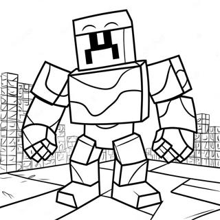 Cute Iron Golem Minecraft Coloring Page 27514-22209