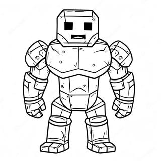 Cute Iron Golem Minecraft Coloring Page 27514-22210