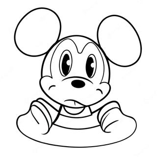 Micky Mouse Face Coloring Pages