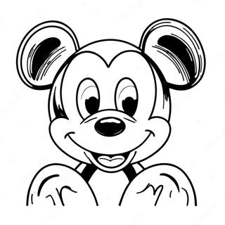 Happy Mickey Mouse Face Coloring Page 27524-22217