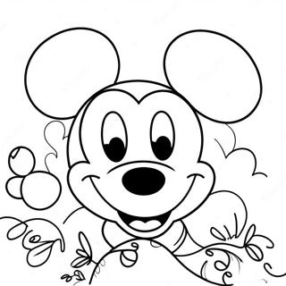 Happy Mickey Mouse Face Coloring Page 27524-22218