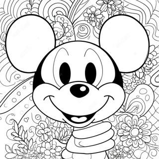 Happy Mickey Mouse Face Coloring Page 27524-22219