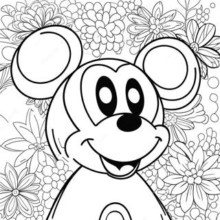 Happy Mickey Mouse Face Coloring Page 27524-22220