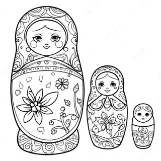 Russian Nesting Dolls Coloring Page 27563-22246