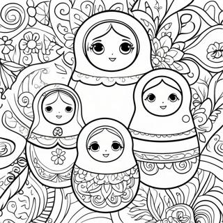 Russian Nesting Dolls Coloring Page 27563-22247