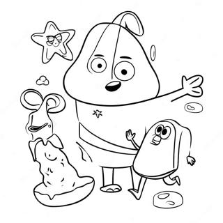 Funny Patrick Star With Friends Coloring Page 27624-22298