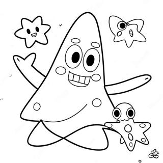 Funny Patrick Star With Friends Coloring Page 27624-22299