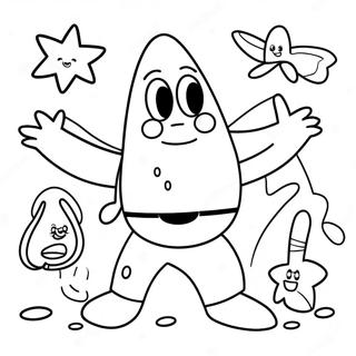 Funny Patrick Star With Friends Coloring Page 27624-22300