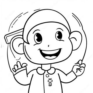 Cheerful Fan Holding A Sign Coloring Page 27684-22350