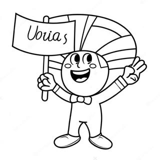 Cheerful Fan Holding A Sign Coloring Page 27684-22352