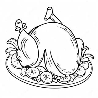 Cooked Turkey Coloring Pages