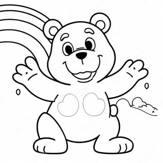 Cheerful Care Bear With Rainbow Coloring Page 27744-22401