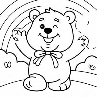 Cheerful Care Bear With Rainbow Coloring Page 27744-22402