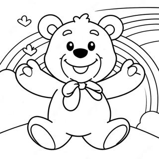 Cheerful Care Bear With Rainbow Coloring Page 27744-22403