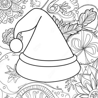 Festive Santa Hat Coloring Page 27754-22398